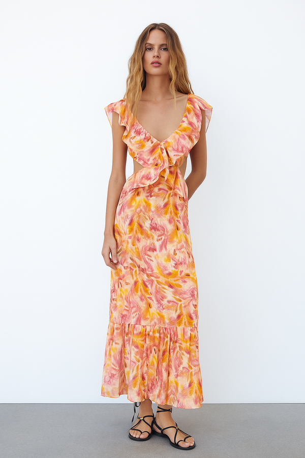 Emma Maxi Ruffle Dress